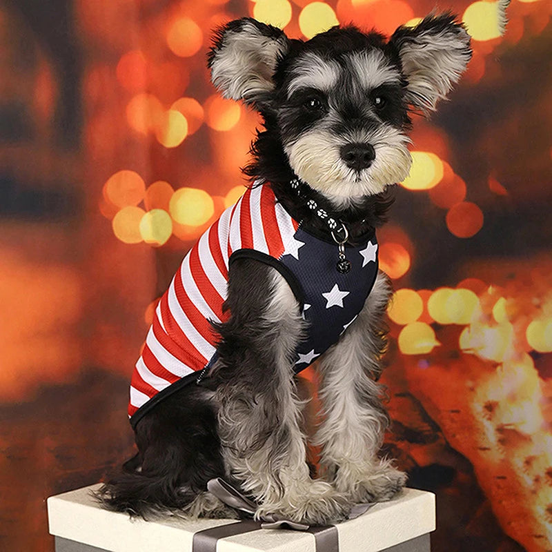 American Flag Patriotic Dog Bandana Scarf Set with Bow Tie Adjustable Pet Neckerchief for Small Medium Large Dogs Cats