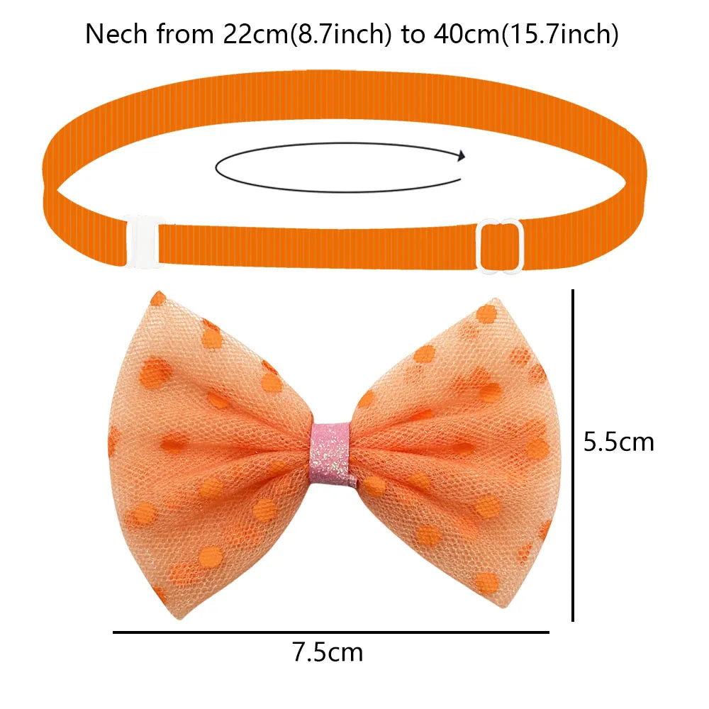 50/100pcs Cute Dot Dog Bowties Pet Supplies Small Dog Cat Bow Ties Collar Dog Grooming Accessories Pet Supplies for Small Dogs