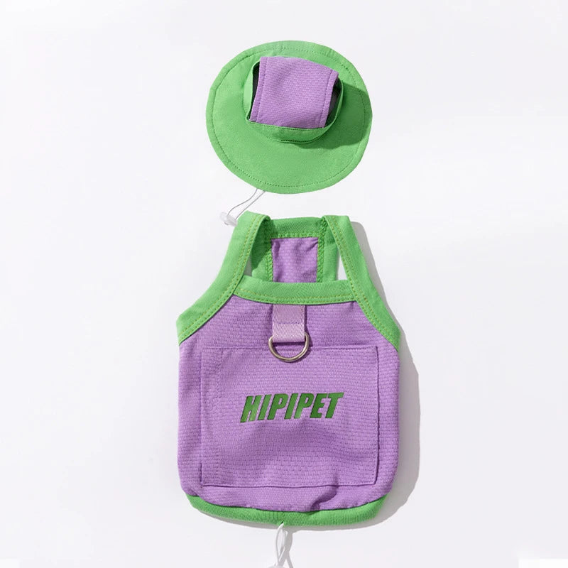 Dog Clothes For Spring And Summer Cooling, Ice Packs For Cooling, Adjustable Traction, Small Dog In The Back, Pet Dog Clothes