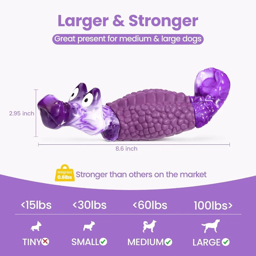 Tough Dog Chew Toys for Aggressive Chewers Squeaky Indestructible Dog Toy to Keep Them Busy Reduce Boredom for Medium Large Bre