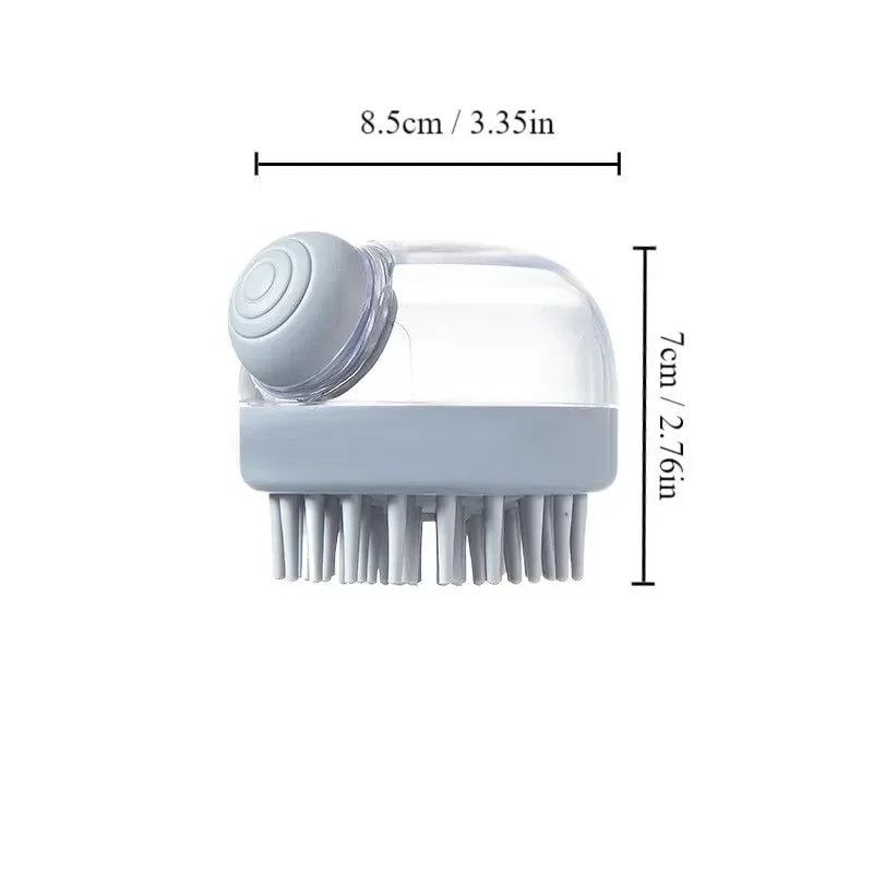 Dog Shower Brush Pet Dog Grooming Massage Bath Cleaning Brush with Shampoo Dispenser for Long Hair Dogs and Cats Shower