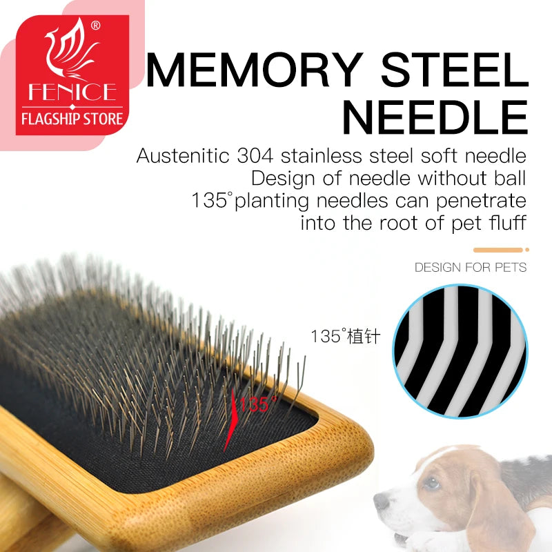 Fenice Dog Cat Comb Brush Needle Open knot brush Pet Hair Brush for Dog Hair Remover Pet Beauty Grooming Tool