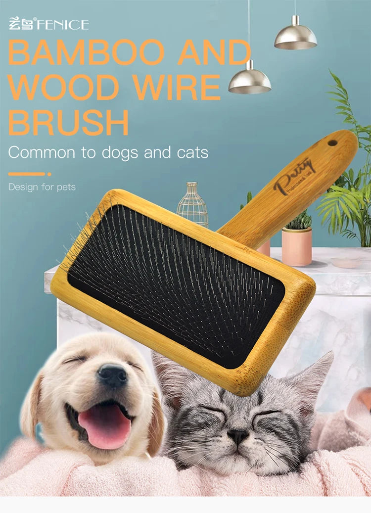 Fenice Dog Cat Comb Brush Needle Open knot brush Pet Hair Brush for Dog Hair Remover Pet Beauty Grooming Tool