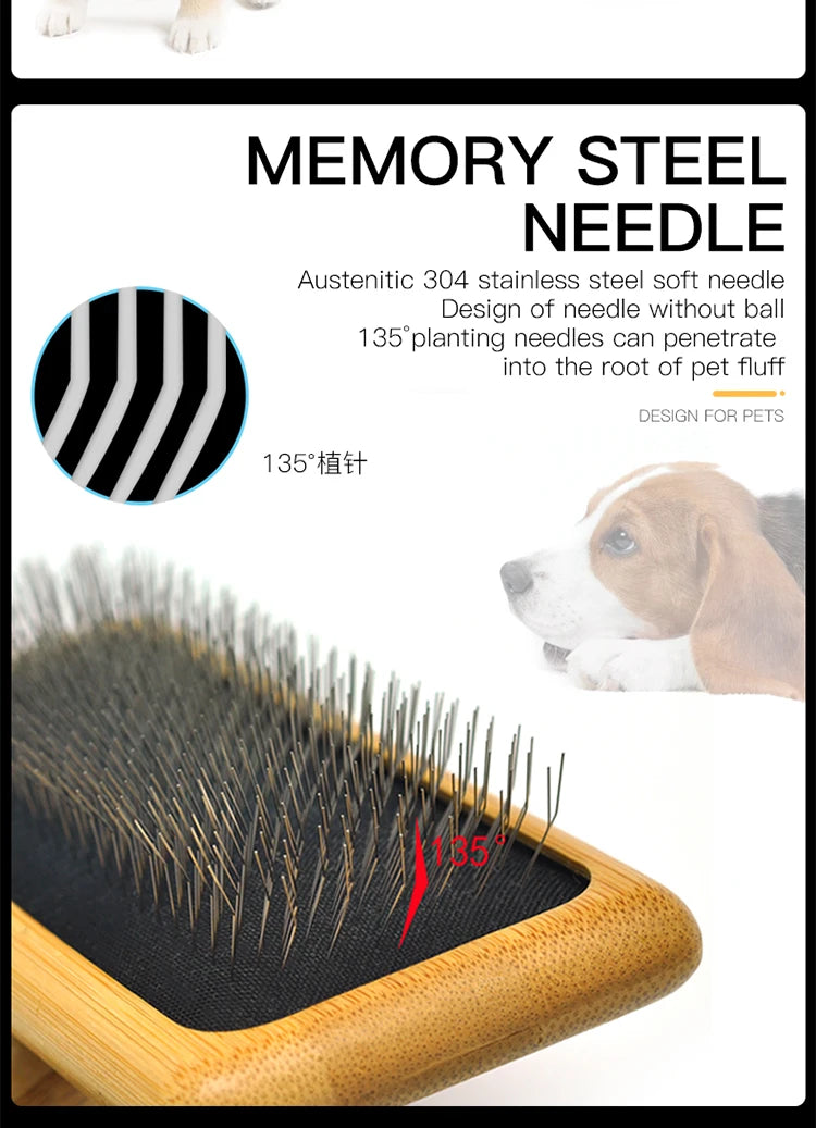 Fenice Dog Cat Comb Brush Needle Open knot brush Pet Hair Brush for Dog Hair Remover Pet Beauty Grooming Tool