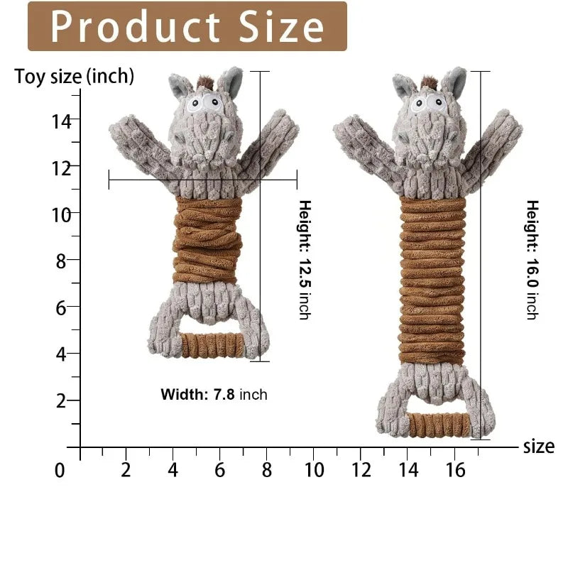 Durable dog toys, tug of war dog interactive toys, small, medium, and large plush dog toys with wrinkled paper