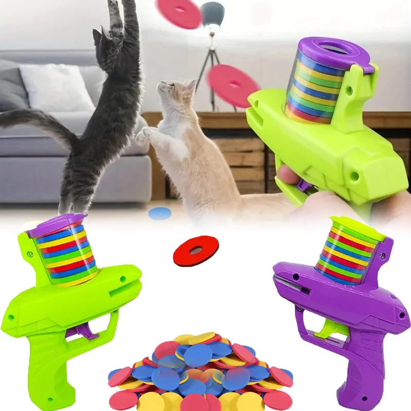 Mini Carrot Flying Disc Launcher Toy, Chew Proof Durable, Catnip Bell Stimulation, Interactive Fetch Game for Dogs Cats, Outdoor
