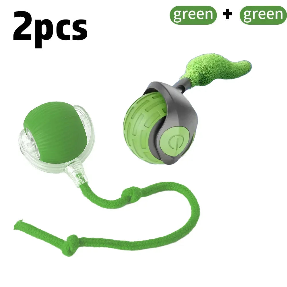 Cat Interactive Ball Rechargeable Smart Pet Electric Toy 3 Mode Automatic Rolling Ball Simulated Tail Dog Cat Training Teaser