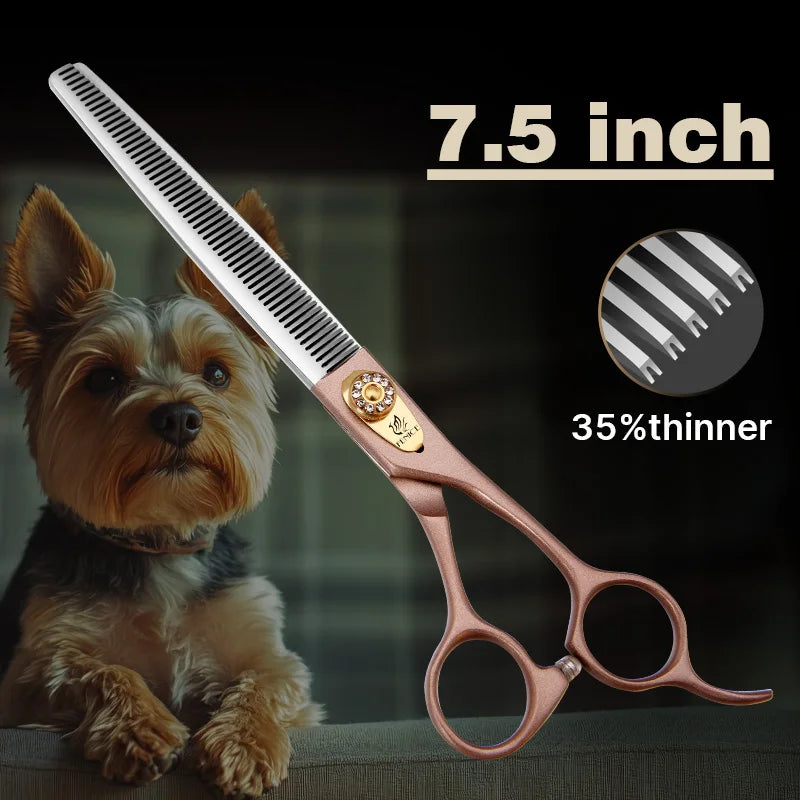 Fenice High-grade 7.5inch JP440C Steel Specials pet grooming thinner scissors Thinning rate 35% Shipping From USA
