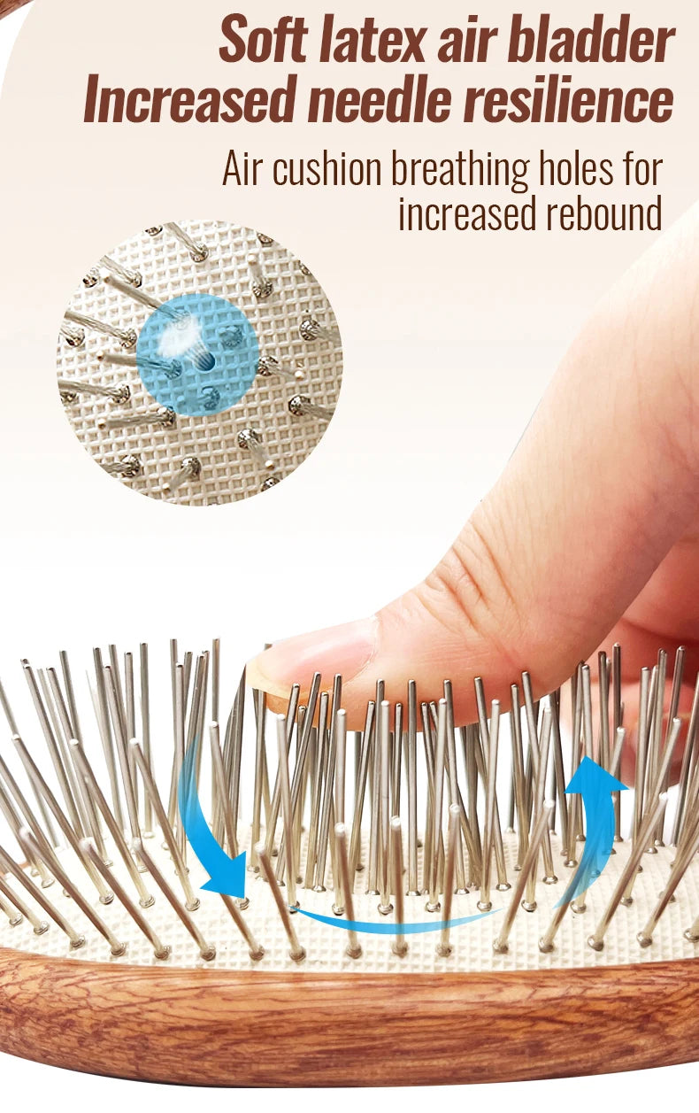 Fenice Pet Comb Solid  Wood Handle in Cat Dog Hair Remover Brush Fur Combs Grooming Tool For Pet Cleaning Supplies Accessories