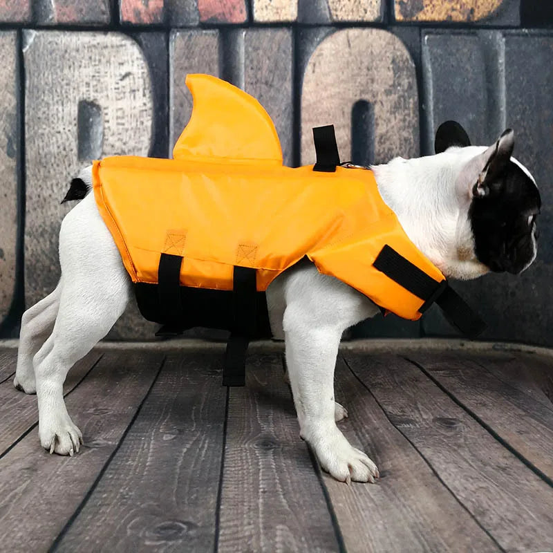 Dog Life Jacket Shark Fin Puppy Life Jacket Adjustable Dog Swimming Safety Jacket with Handle Dog Surfing Vest