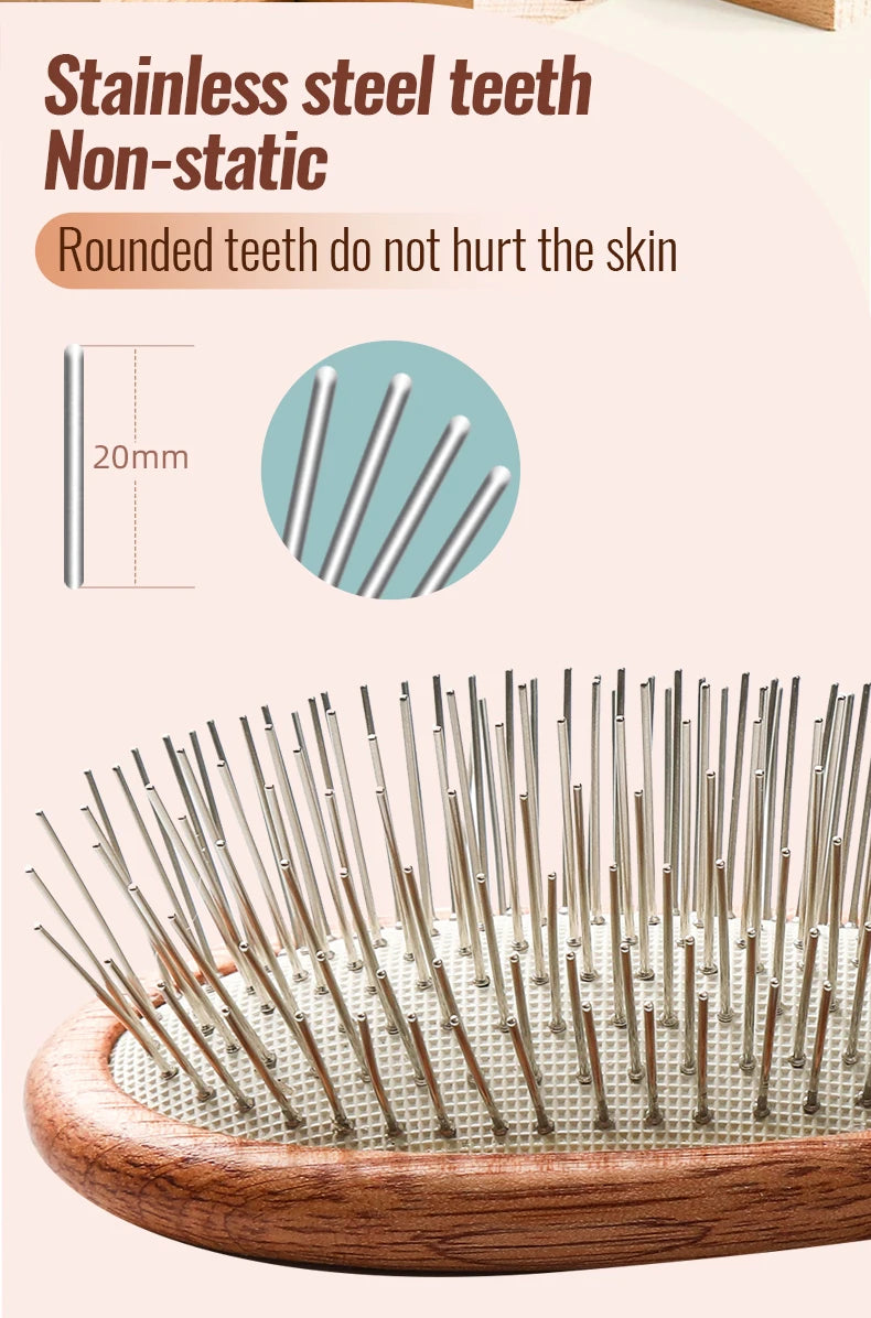 Fenice Pet Comb Solid  Wood Handle in Cat Dog Hair Remover Brush Fur Combs Grooming Tool For Pet Cleaning Supplies Accessories