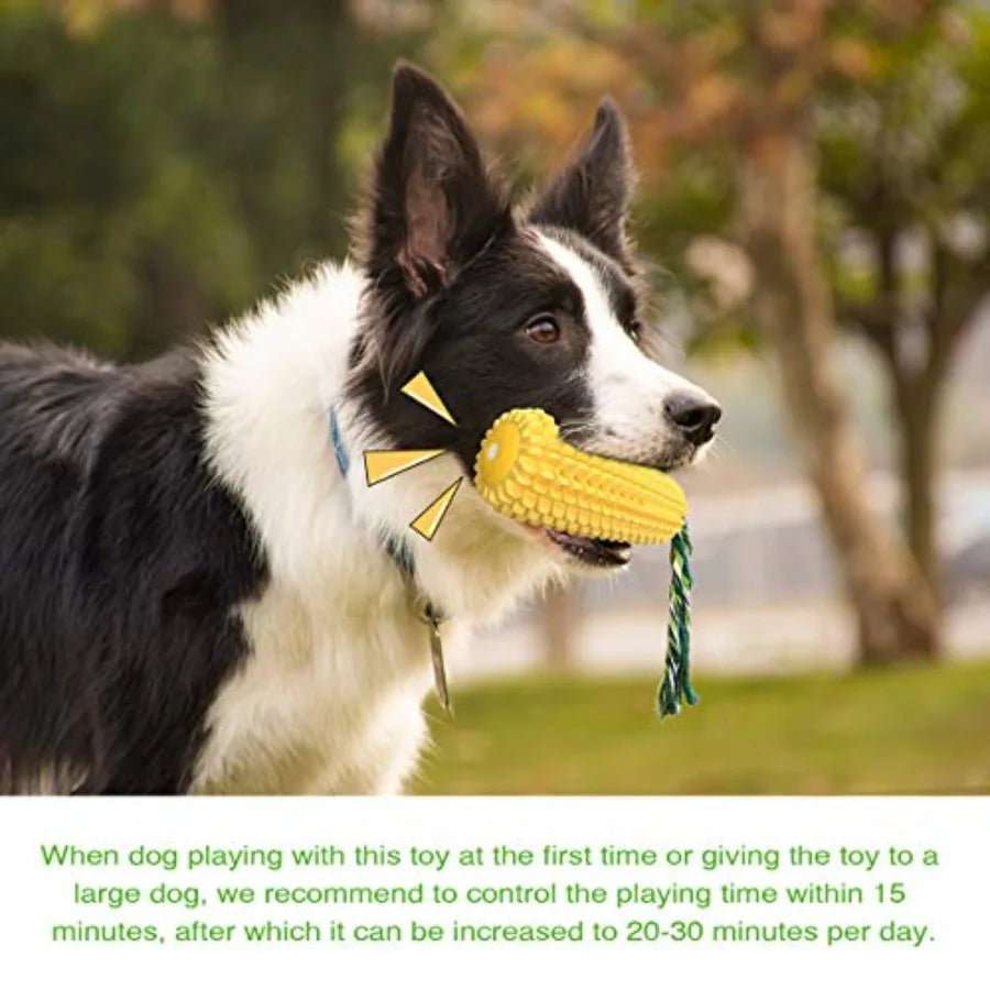 Dog Chew Toys for Aggressive Chewers Indestructible Tough Durable Squeaky Interactive Dog Toys Puppy Teeth Chew Corn Stick Toy