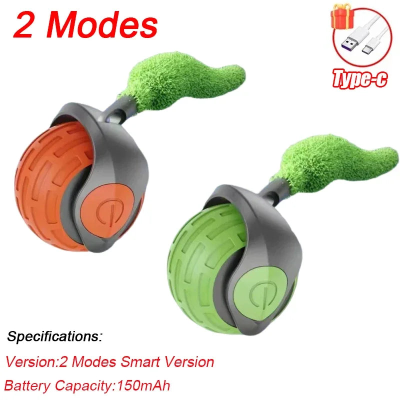 Cat Interactive Ball Rechargeable Smart Pet Electric Toy 3 Mode Automatic Rolling Ball Simulated Tail Dog Cat Training Teaser