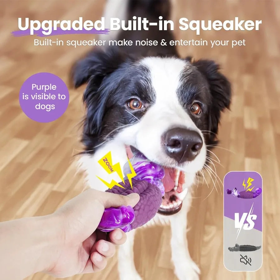 Tough Dog Chew Toys for Aggressive Chewers Squeaky Indestructible Dog Toy to Keep Them Busy Reduce Boredom for Medium Large Bre