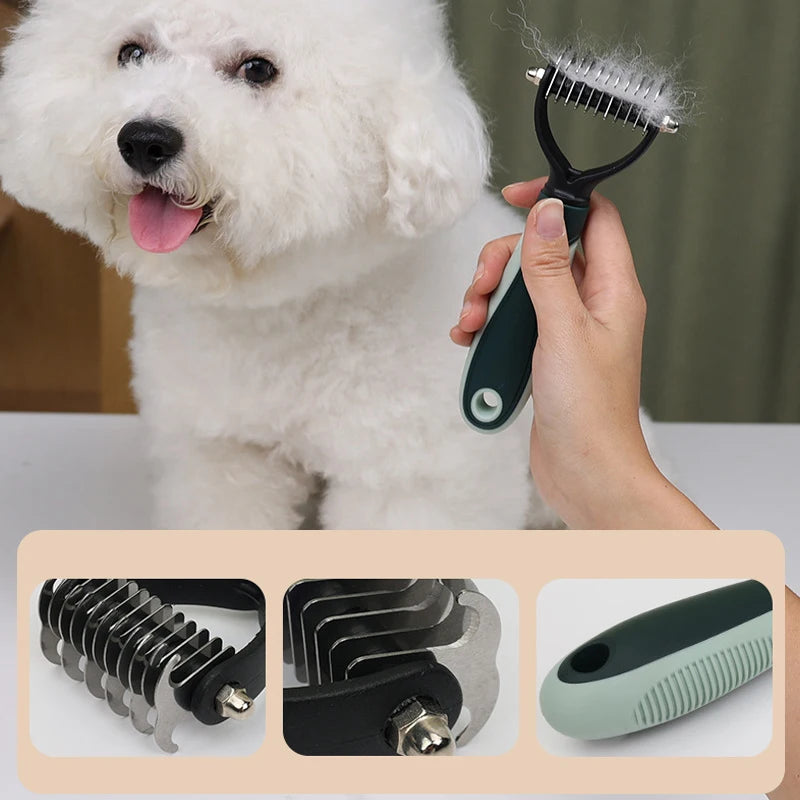 8 in 1 Dog Cat Grooming Comb Set Pet Cleaning Brush Tool Set Pet Multi-Functional Cleaning Set Cat Hair Removal Brush Kit