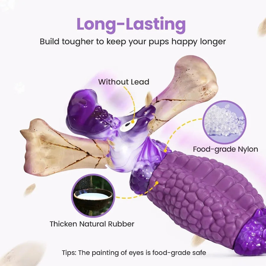 Tough Dog Chew Toys for Aggressive Chewers Squeaky Indestructible Dog Toy to Keep Them Busy Reduce Boredom for Medium Large Bre