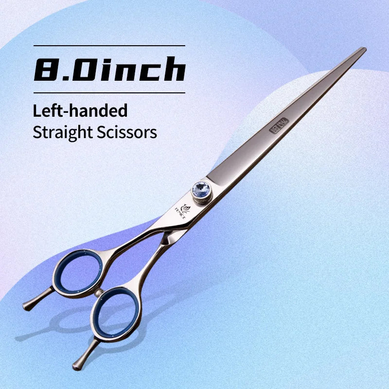 Fenice Left-handed Professional 7.0/7.5/8 inch JP440C Cutting Curved Fluffy Thinning Chunker Scissors Set Kit Pet Dog  Grooming