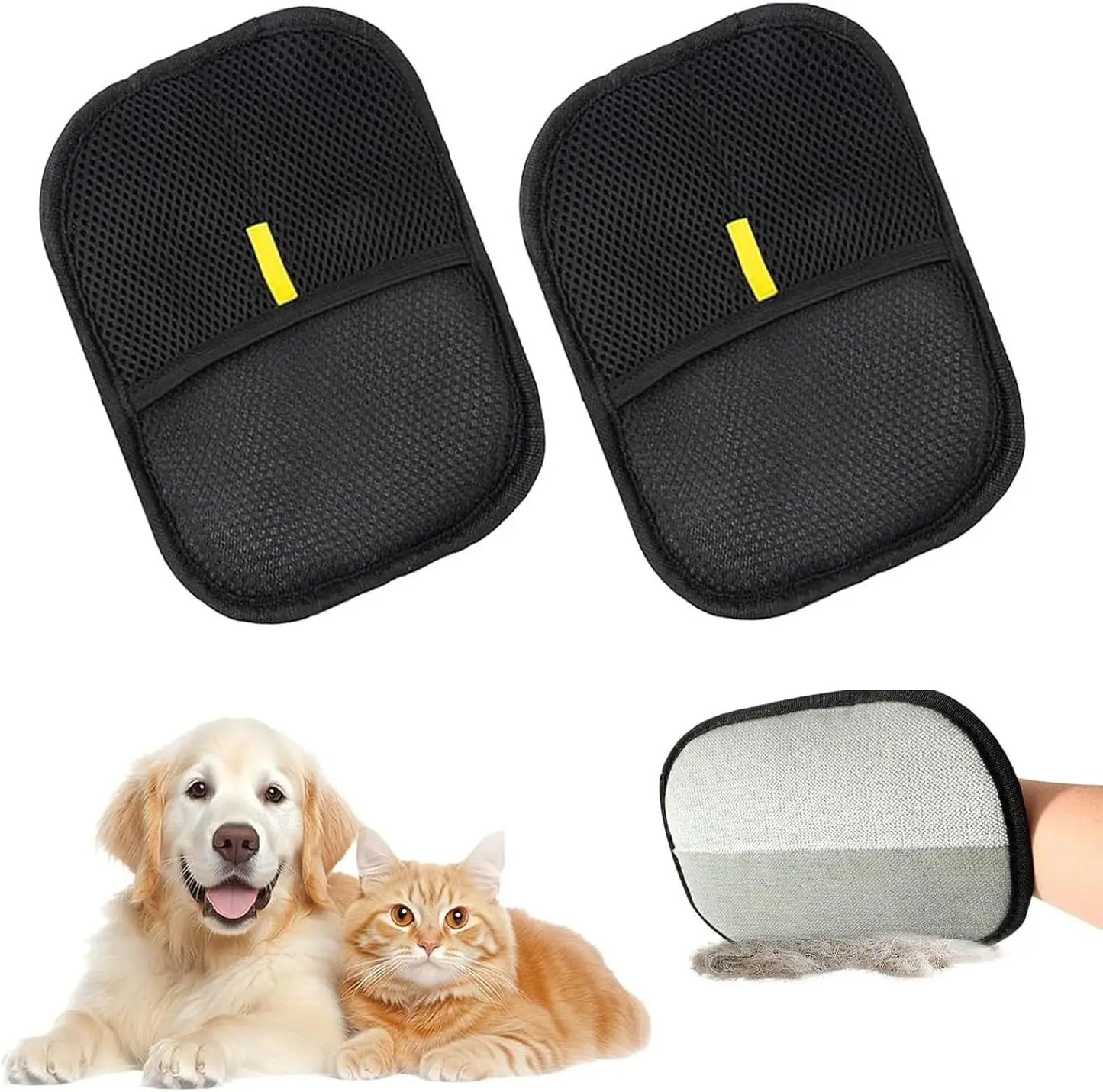 2025 Pet Hair Remover Glove Double-Sided Fur Gloves Cat Dog Fur Magnet Gloves for Washing Deshedding Cleaning Carpets Sofas