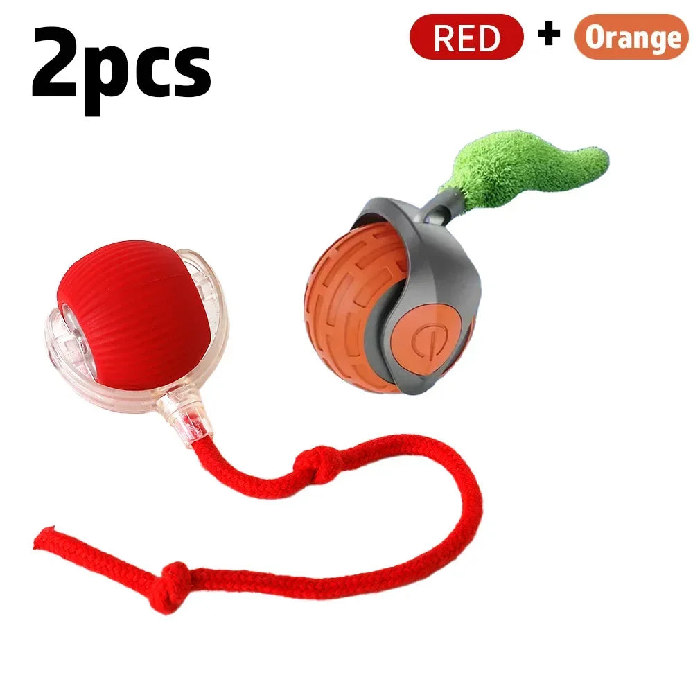 Cat Interactive Ball Rechargeable Smart Pet Electric Toy 3 Mode Automatic Rolling Ball Simulated Tail Dog Cat Training Teaser