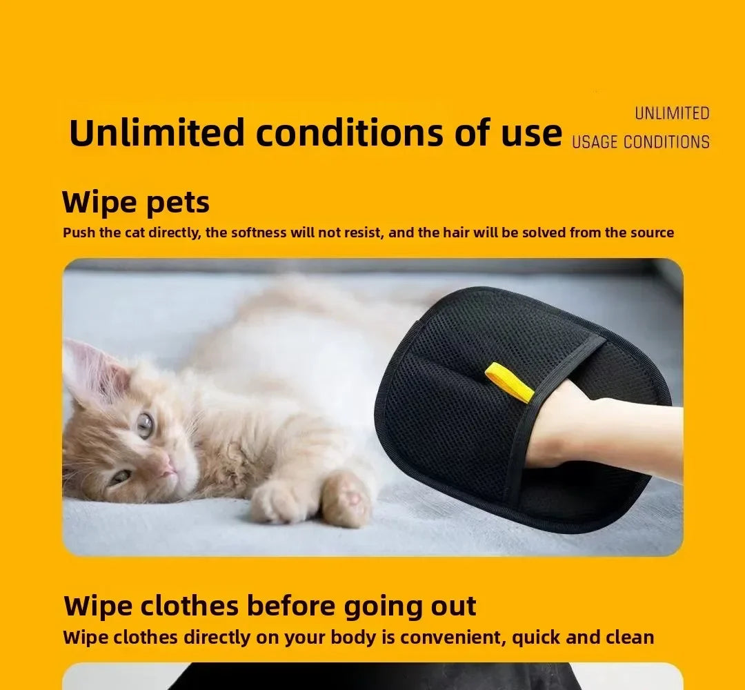 Pet Grooming Gloves Dog Grooming Equipment Anti-static Pet Hair Removal Brushes for Cats and Dogs on Clothes Sofas Carpets Etc.