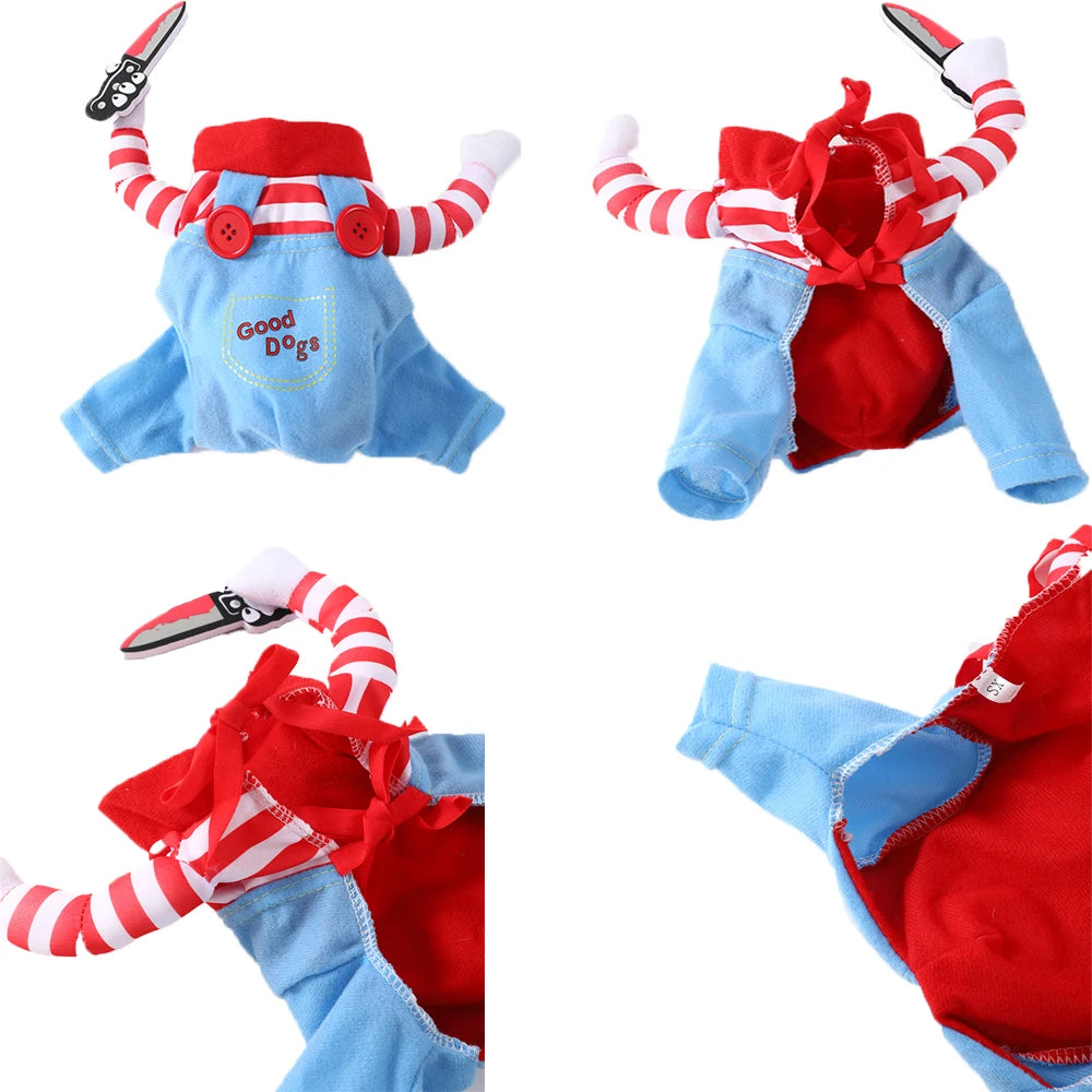 Funny Cats Clothing Pet Cosplay Fashion Cute Jumpsuits Halloween Costumes Puppy Party Clothes For Pets Small Dog Cat with Wig