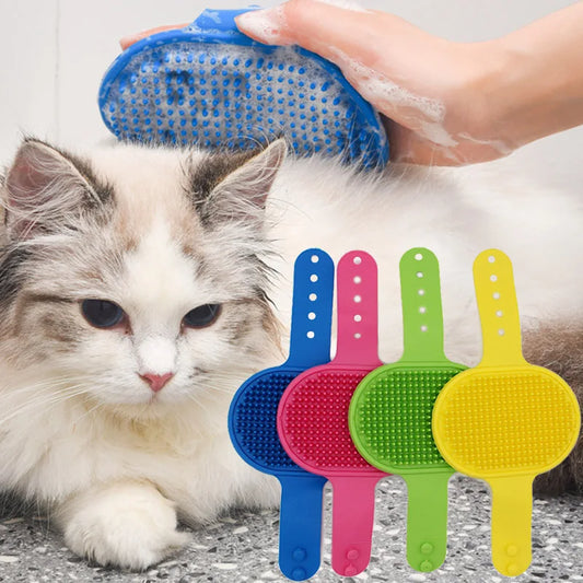 Soft Rubber Dog Brush Comb Cat Bath Brush Glove Hair Fur GroomingMassage Brush Hair Remover Cleaning Tool Cat Scratch Itches Toy