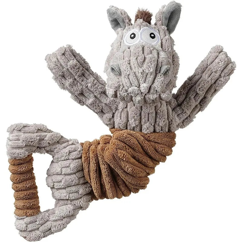 Durable dog toys, tug of war dog interactive toys, small, medium, and large plush dog toys with wrinkled paper