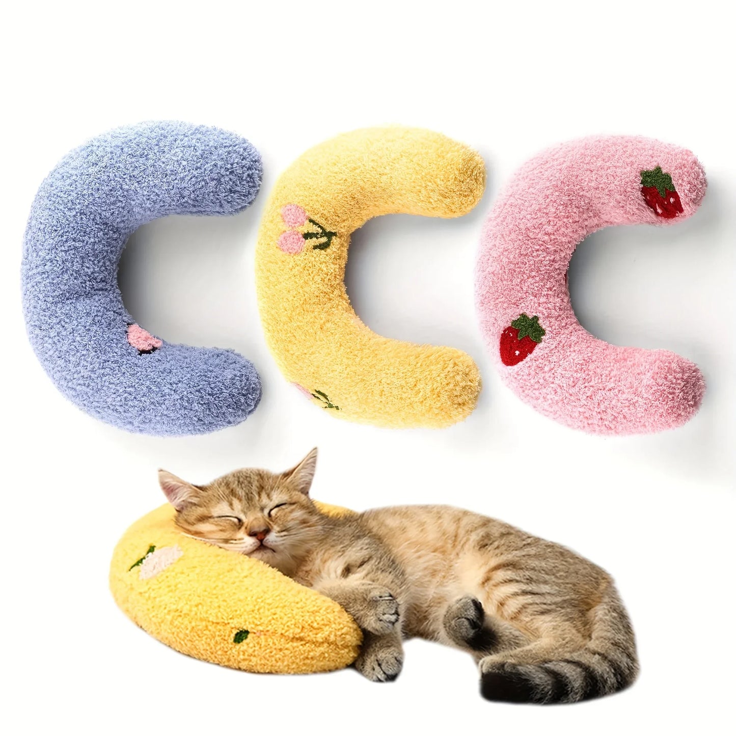 Fair Little Pillow for Cats Ultra Soft Fluffy Pet Calming Toy Half Donut Cuddler Joint Relief Sleeping Improve Machine Washable