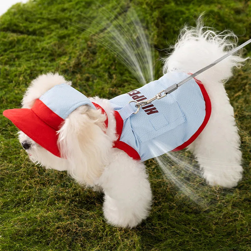 Dog Clothes For Spring And Summer Cooling, Ice Packs For Cooling, Adjustable Traction, Small Dog In The Back, Pet Dog Clothes