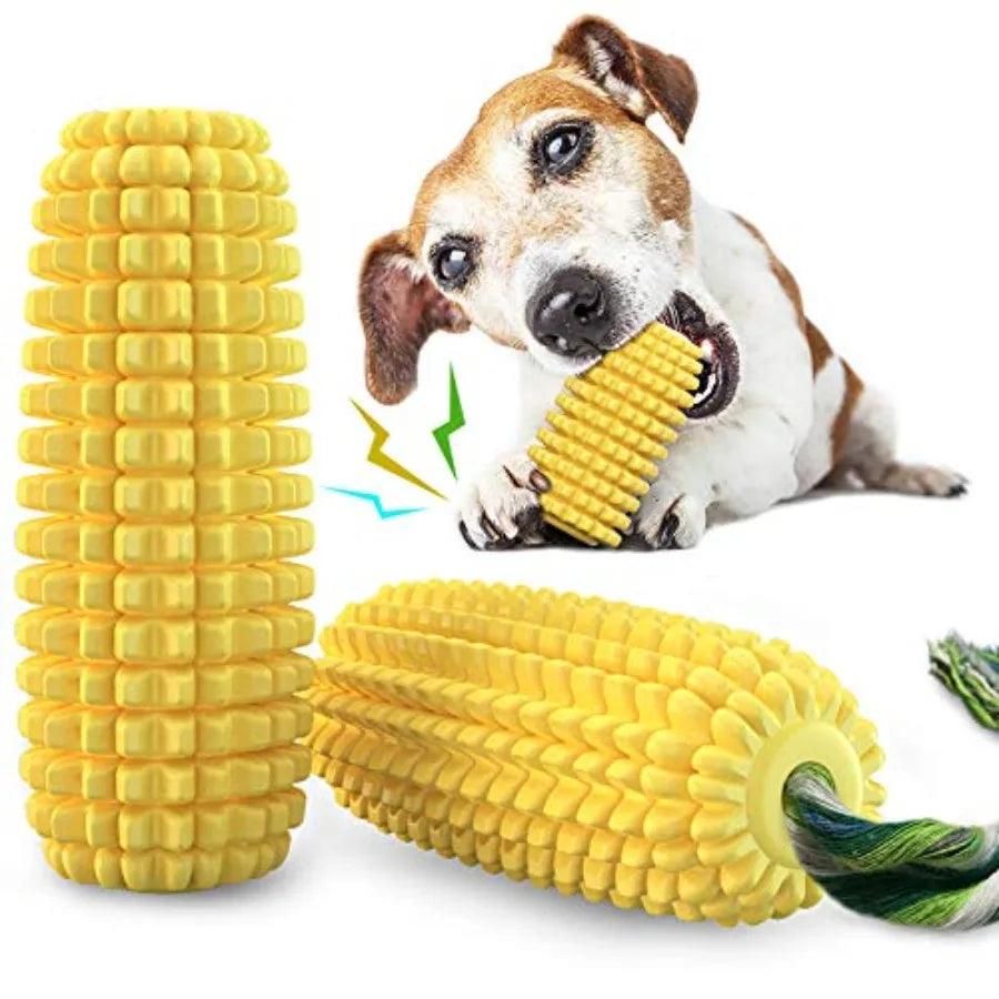 Dog Chew Toys for Aggressive Chewers Indestructible Tough Durable Squeaky Interactive Dog Toys Puppy Teeth Chew Corn Stick Toy