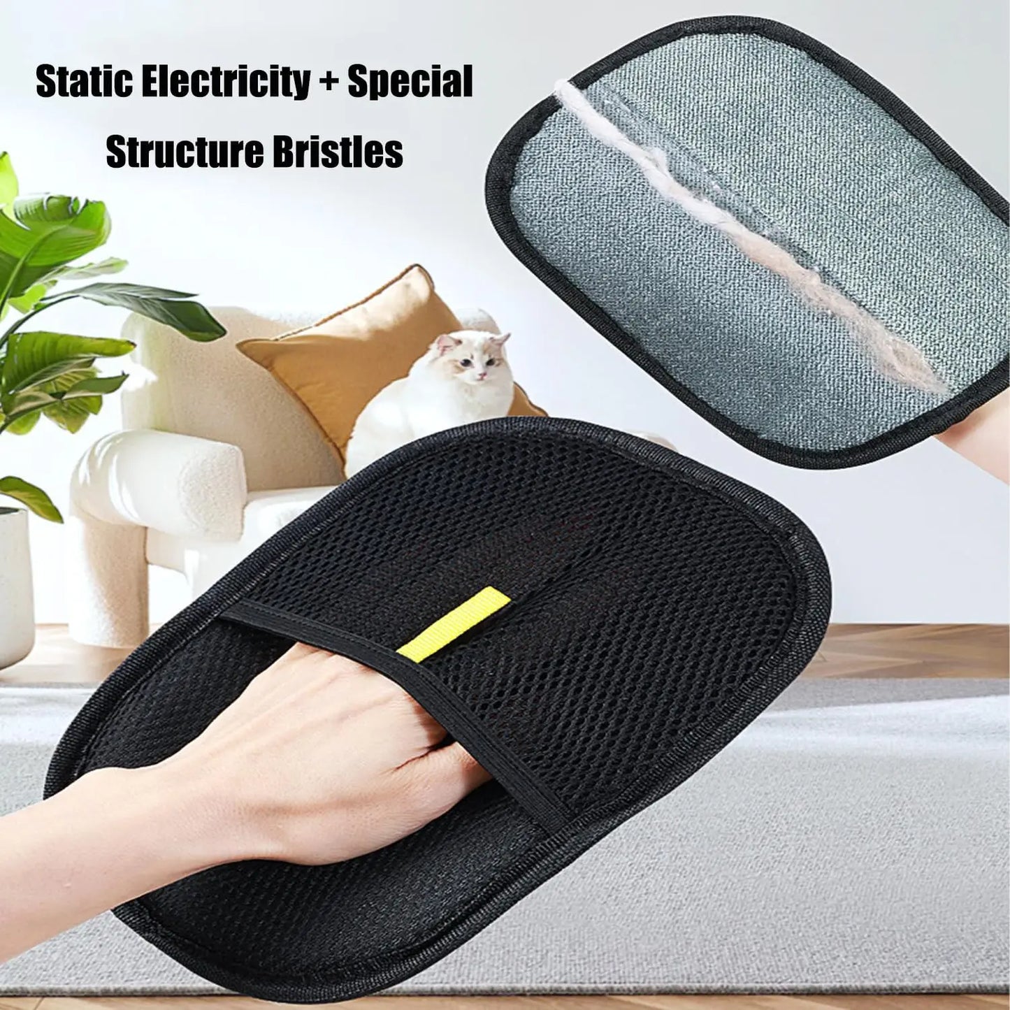 2025 Pet Hair Remover Glove Double-Sided Fur Gloves Cat Dog Fur Magnet Gloves for Washing Deshedding Cleaning Carpets Sofas