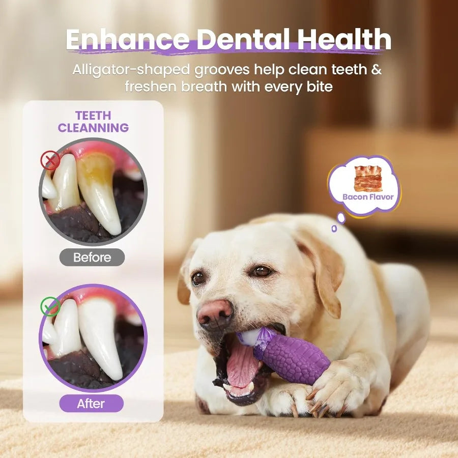 Tough Dog Chew Toys for Aggressive Chewers Squeaky Indestructible Dog Toy to Keep Them Busy Reduce Boredom for Medium Large Bre