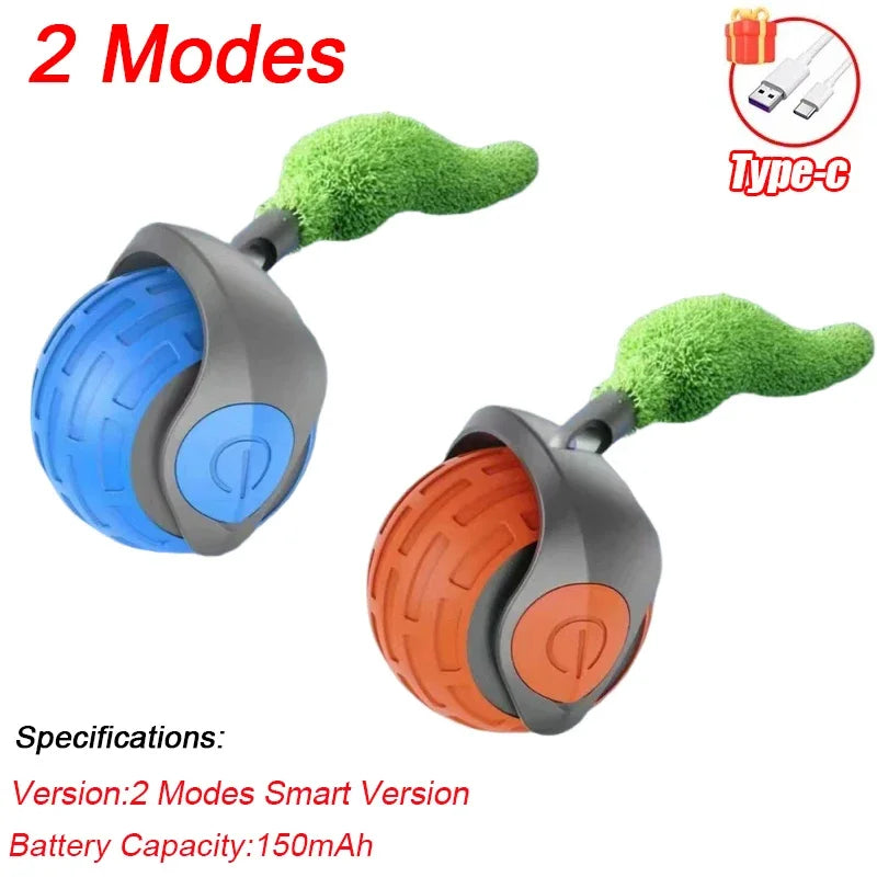 Cat Interactive Ball Rechargeable Smart Pet Electric Toy 3 Mode Automatic Rolling Ball Simulated Tail Dog Cat Training Teaser