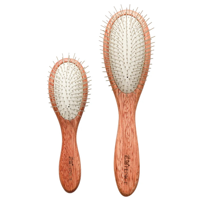 Fenice Pet Comb Solid  Wood Handle in Cat Dog Hair Remover Brush Fur Combs Grooming Tool For Pet Cleaning Supplies Accessories