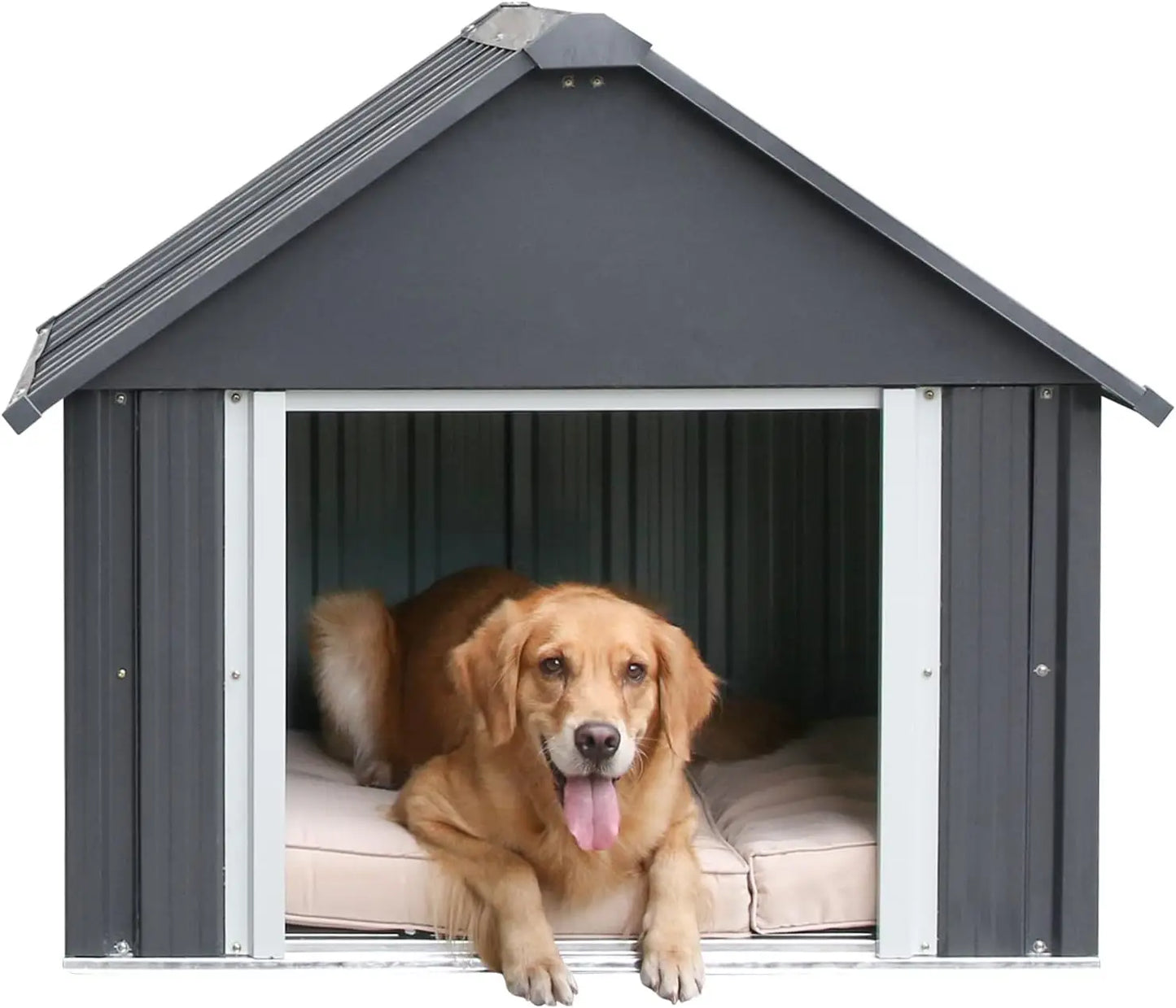 34 X 38 X 35 Inches Dog House, Indoor Outdoor Doghouse for Medium Large Dogs, Weatherproof Puppy Shelter Sturdy and Long-Lasting