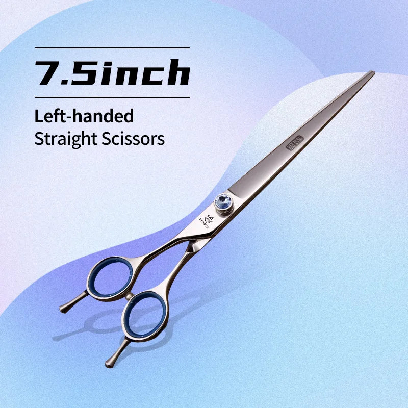 Fenice Left-handed Professional 7.0/7.5/8 inch JP440C Cutting Curved Fluffy Thinning Chunker Scissors Set Kit Pet Dog  Grooming