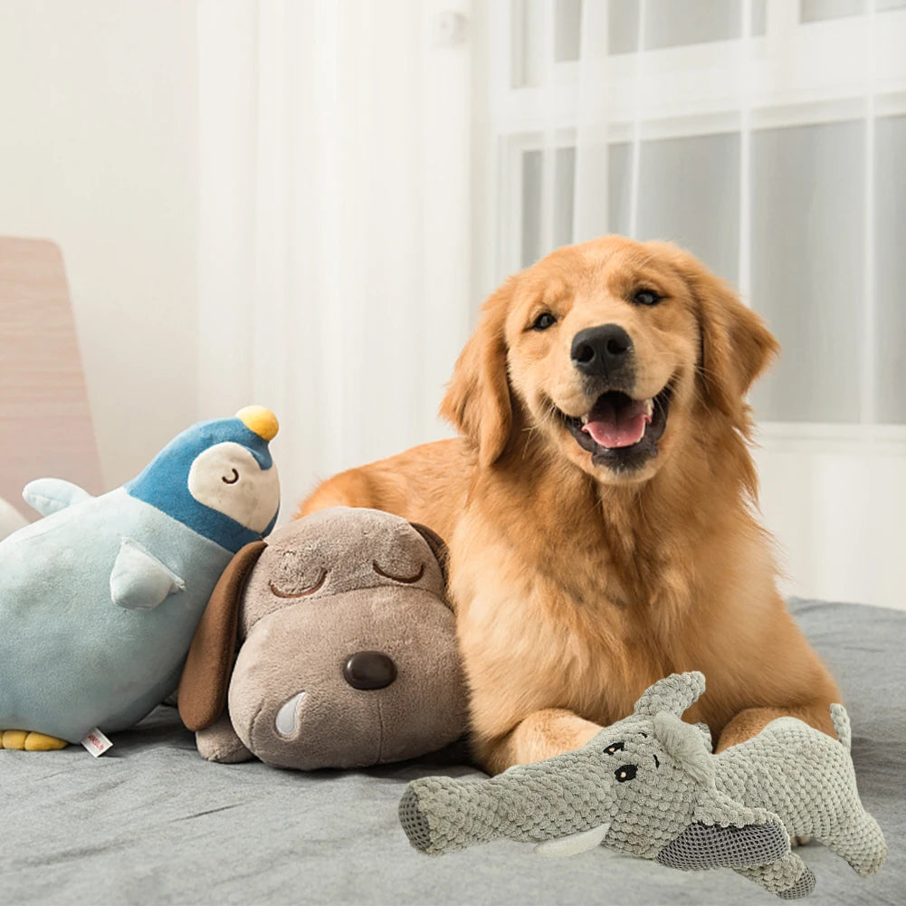 Pet Dog Toy Cute Plush Squeak Stuffed Toys Cartoon Puppy Dog Toy Puppy Teething Chewing Pet Dog Chew Squeak Toy Dog Accessories