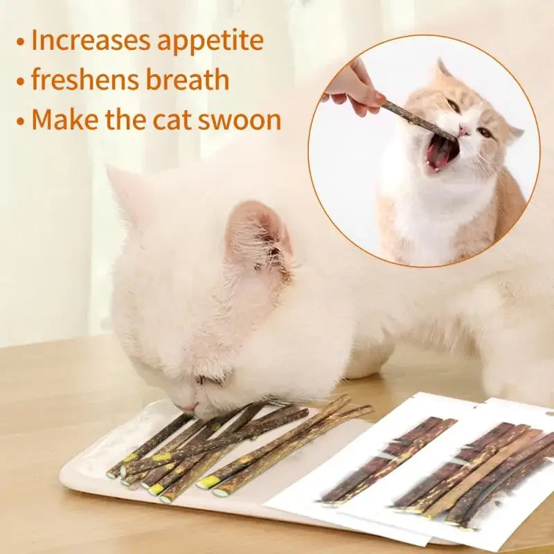 Cat Molar Stick Natural Catnip Teeth Cleaning Toothpaste Silvervine Cat Snack Stick Self Healing Kitten Chew Toy Pet Accessories