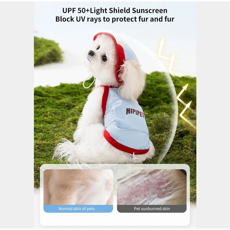 Dog Clothes For Spring And Summer Cooling, Ice Packs For Cooling, Adjustable Traction, Small Dog In The Back, Pet Dog Clothes