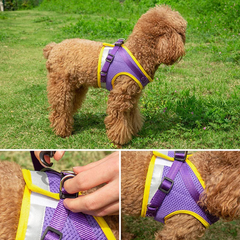 XS/S/M/L/XL Vest Harness Leash Adjustable Vest Strap Puppy Cat Chest Strap Reflective for Small Medium Dogs Cat Harnesses Vest