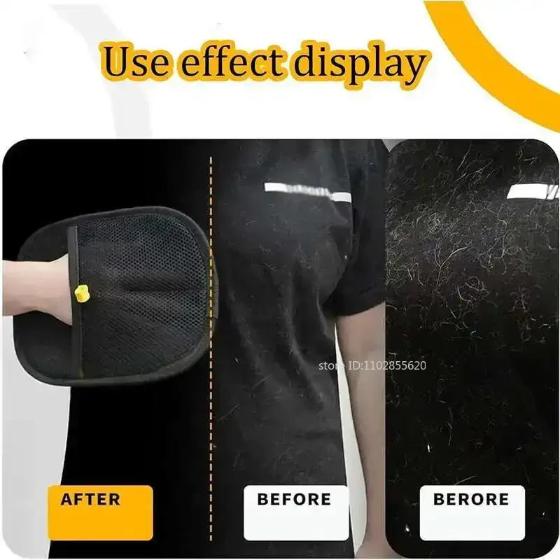 Pet Hair Removal Set Tool Reusable Static Removal Gloves Double-Sided Grooming Gloves Remove Dog Cat Hair Carpets Sofa Cleaner