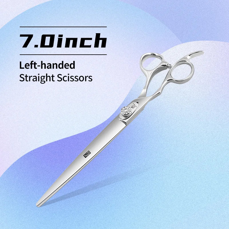 Fenice Left-handed Professional 7.0/7.5/8 inch JP440C Cutting Curved Fluffy Thinning Chunker Scissors Set Kit Pet Dog  Grooming