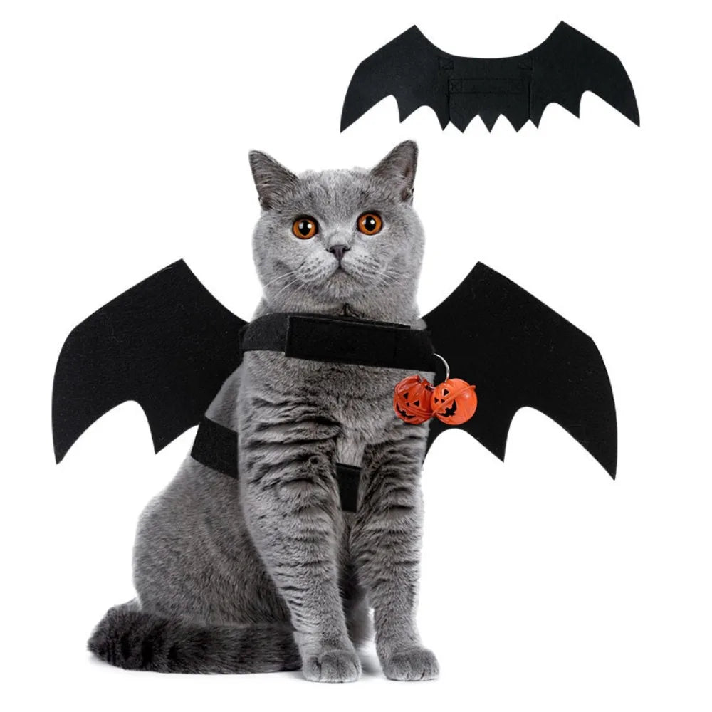 Creativity Halloween Pet Bat Wings Costume Multi Color With Bell Cat Transformation Clothes Gifts Puppy Cosplay Outfit