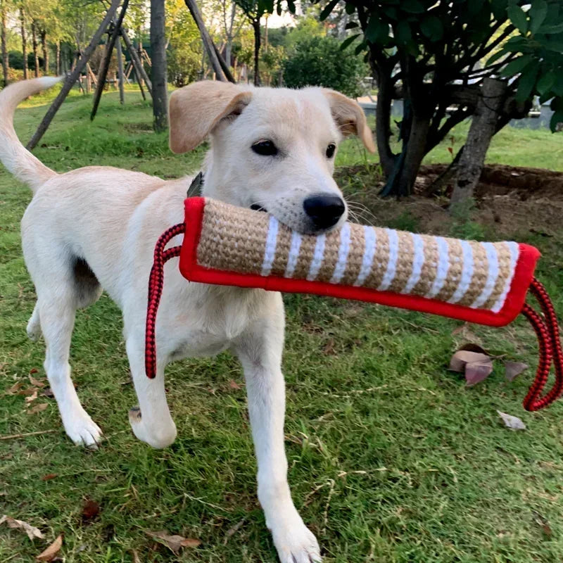 Dog Biting Pillow Tug Stick Hemp Training Chewing Durable Linen Molar Clean Teeth Interactive Toys Outdoor 2 Rope Pets Supplies