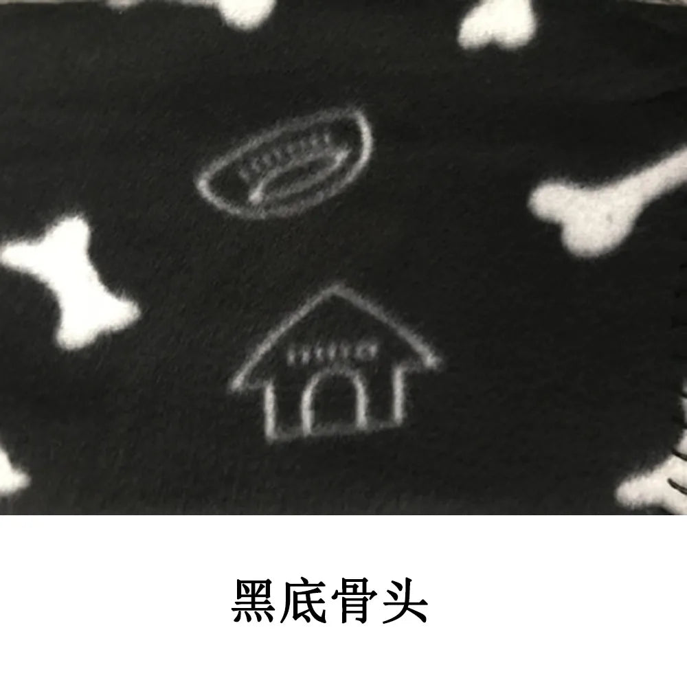 Puppy Blanket Soft Fleece Pet Blanket for Small Medium Large Dogs Cats Kitten Warm Paw Printed Dog Blanket Sleep Mat Bed Covers