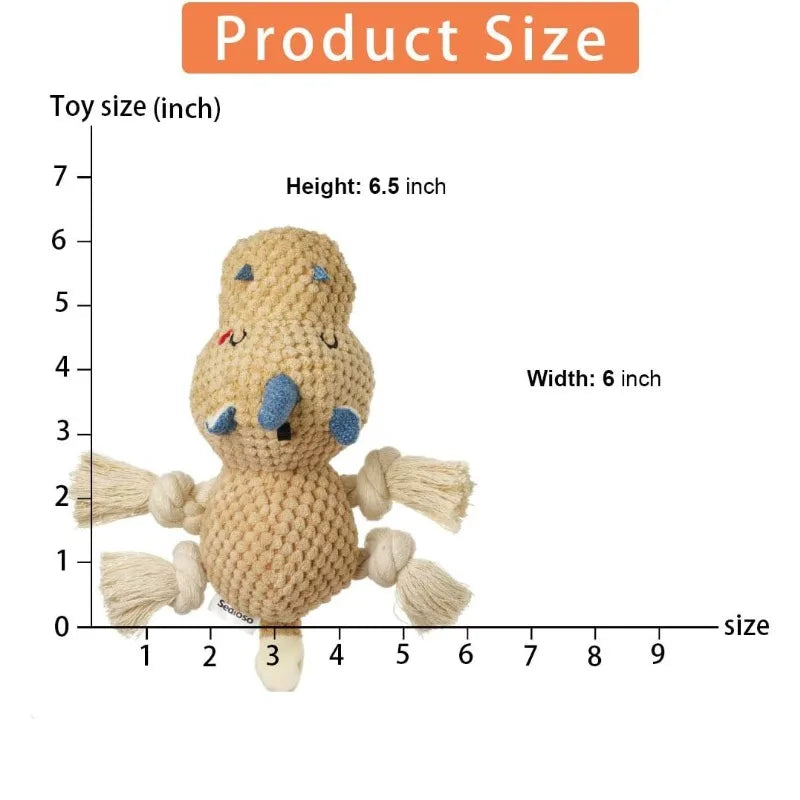 Durable dog toys, tug of war dog interactive toys, small, medium, and large plush dog toys with wrinkled paper