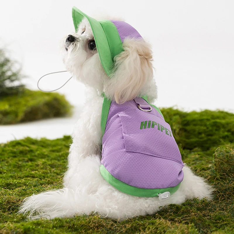 Dog Clothes For Spring And Summer Cooling, Ice Packs For Cooling, Adjustable Traction, Small Dog In The Back, Pet Dog Clothes