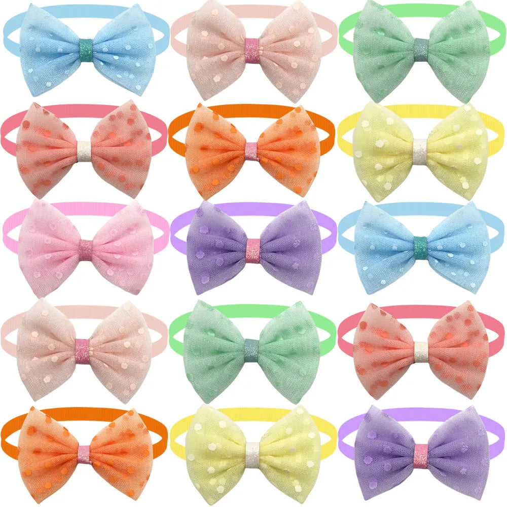 50/100pcs Cute Dot Dog Bowties Pet Supplies Small Dog Cat Bow Ties Collar Dog Grooming Accessories Pet Supplies for Small Dogs