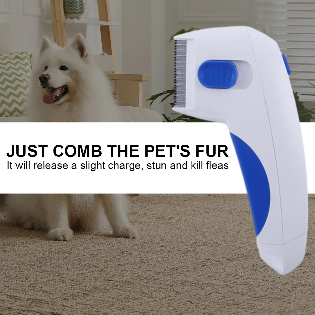 Flea Comb Electric Pet Anti Flea Tick Pest Cat Dog Safe Kills Fleas Pet Supply for Dandruff Removal/Hair Stains/Removing Fleas
