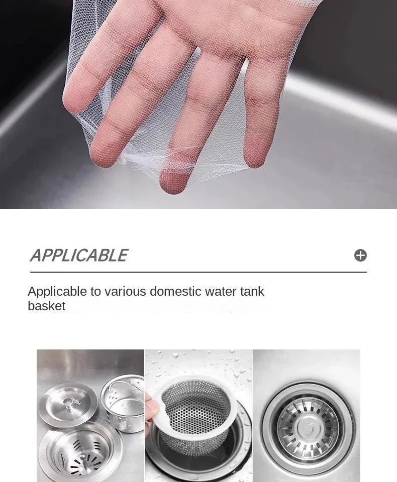 Disposable Sink Filter Kitchen Mesh Anti-blocking Strainer Drain Hole Garbage Bags Sewer Drains Filters Strainers Cleaning Nets